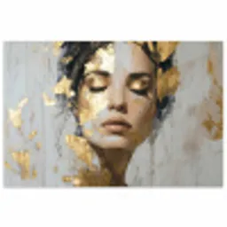 Sierlijk - Vrouw - Goud - Ogen poster papier klein -3d