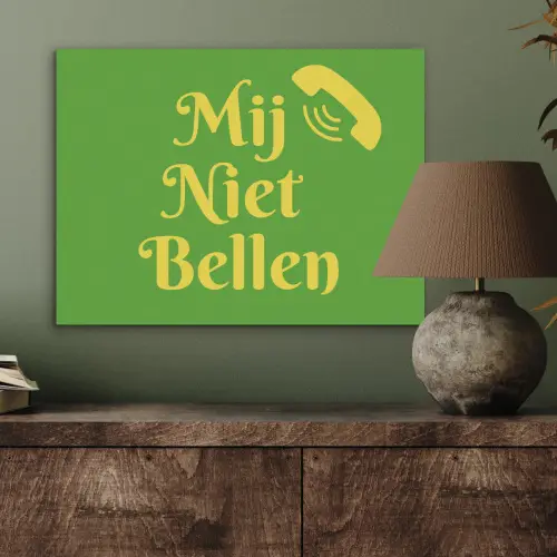 Mij niet bellen - Telefoon - Groen PET vilt klein -sfeer2
