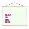 Focus on the good - Beige - Roze textielposter latten blank klein -3d