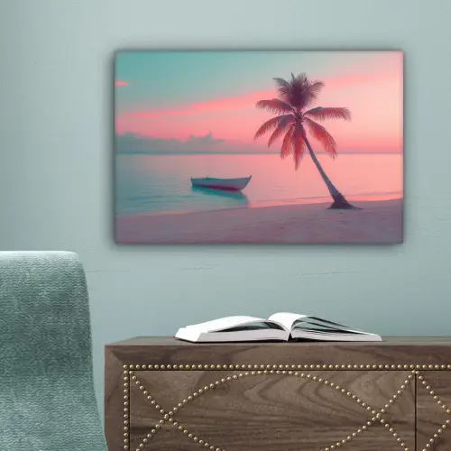 Zee - Boot - Zonsondergang canvas 2cm klein -sfeer4