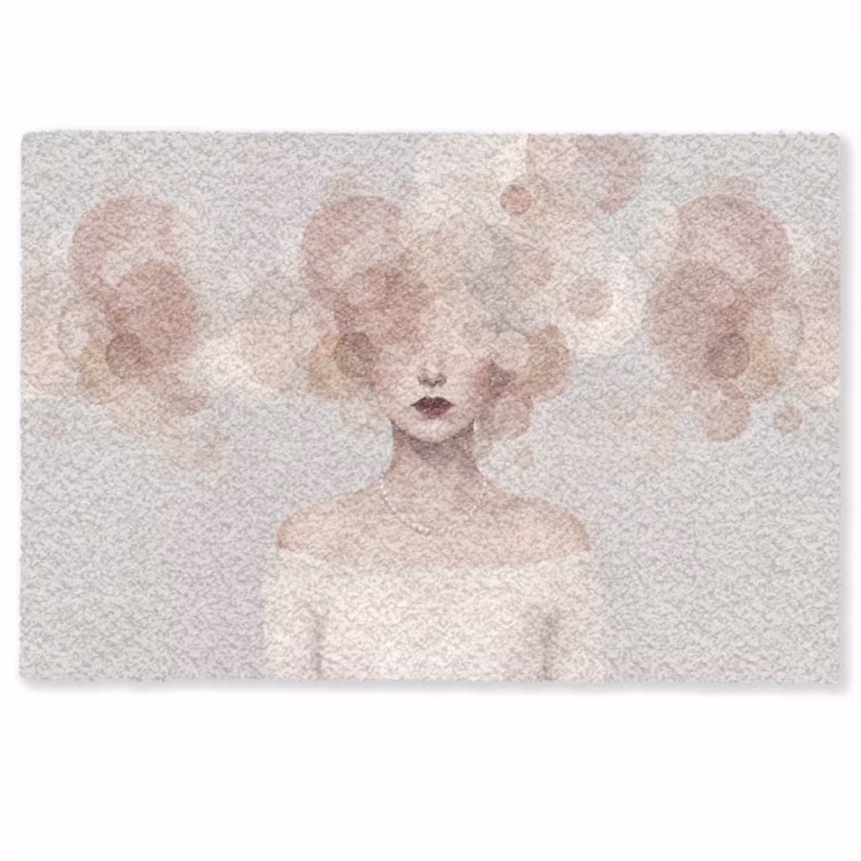 Vrouw - Cirkels - Beige Deurmat klein -zkaufland3d