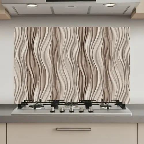 Golven - 3D - Crème keuken achterwand spatscherm klein 900 -3d_website