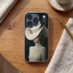 Vrouw - Golvende - Hoed Telefoonhoesje iPhone 17 Pro klein -sfeer1