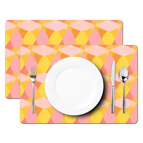 Kleurrijk - Ruitpatroon - Bladvormen Placemat vinyl groot 368 -zzsfeer2_Kitchenyeah-website