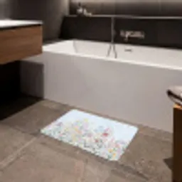Weidebloemen - Illustratie - Kleurrijk Badmat klein -sfeer3