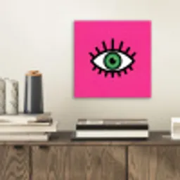 Minimalistisch - Oog - Roze aluminium wit klein -sfeer1