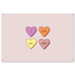 Hartjes - Pastel - Liefde - Moeder tuinposter los doek groot -3d