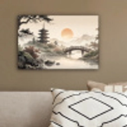 Azië - Landschap - Kleurrijk canvas 2cm klein -sfeer3