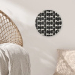 Modern - Patroon - Zwart Akoestische PET Vilt - Rond klein 838 -sfeer4
