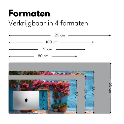 Deur - Hout - Bloemen - Blauw Muismat XXL klein -sfeer5