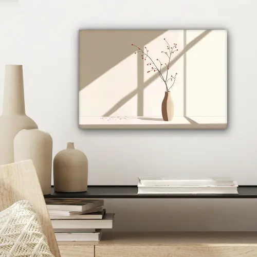 Vaas - Takken - Bessen - Minimalistisch canvas 2cm klein -sfeer6
