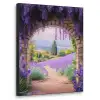 Doorkijk - Lavendel - Bloemen - Paars - Poort Textielframe zwart klein -3d