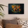 Wereldkaart - Kruiden - Levendige kleuren canvas 2cm klein -sfeer1