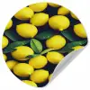 Gele - Citroenen - Druppels - Fruit Wandcirkel behangsticker klein 186 -3d