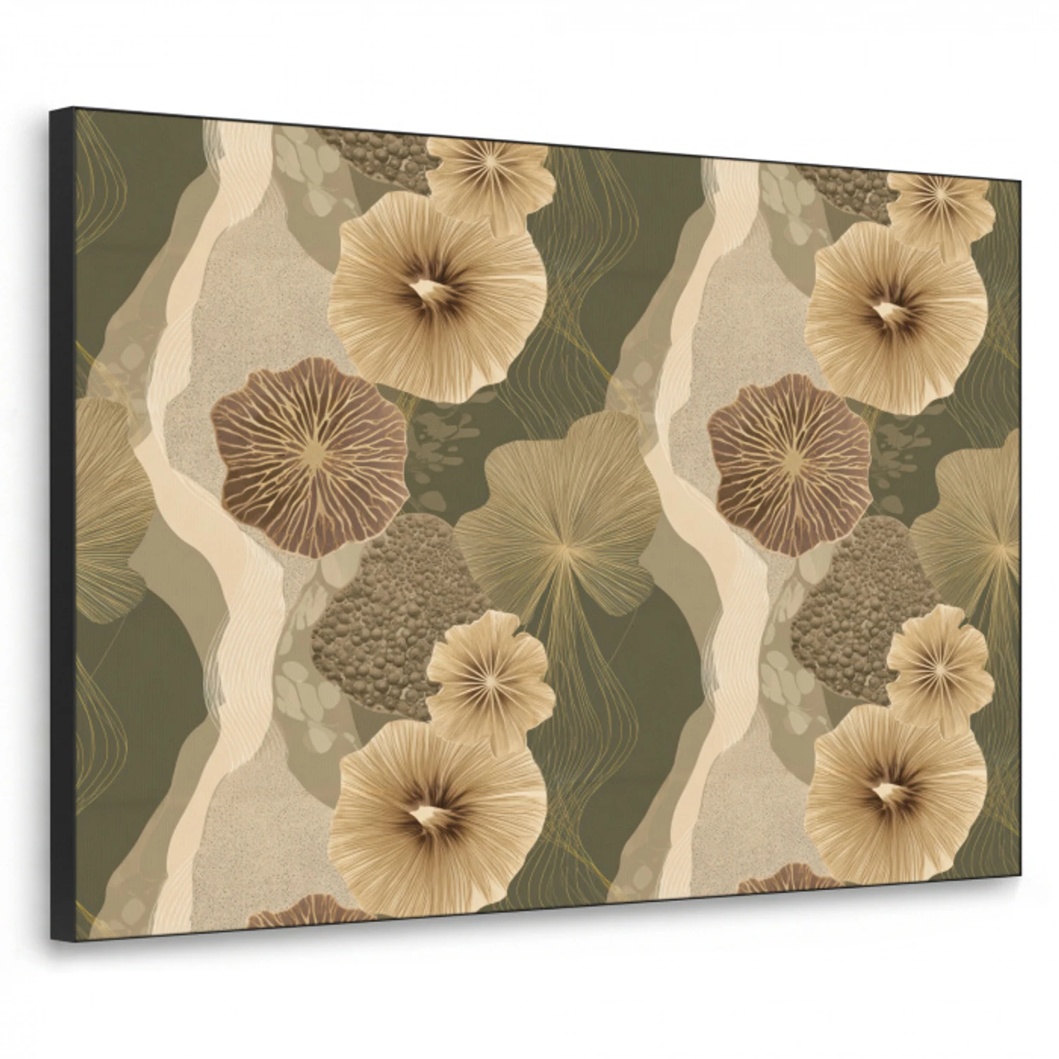 Abstract - Modern - Groen Textielframe zwart klein 947 -3d
