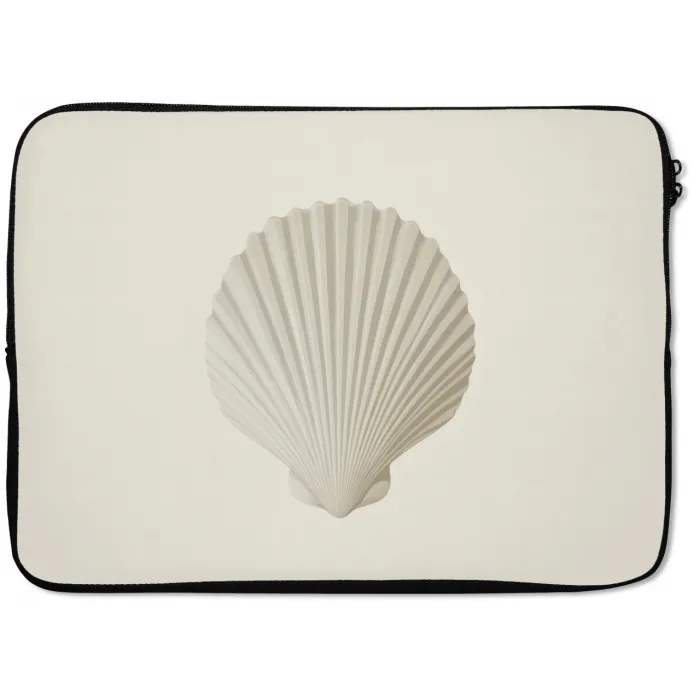 Schelp - Minimalistisch - Wit laptophoes neopreen klein -zkaufland3dotto