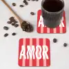 Amor - Strepen - Rood - Roze onderzetter kurk middel -sfeer2