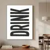 Drink - Zwart - Wit - Decoratie Textielframe - compleet frame klein -sfeer2