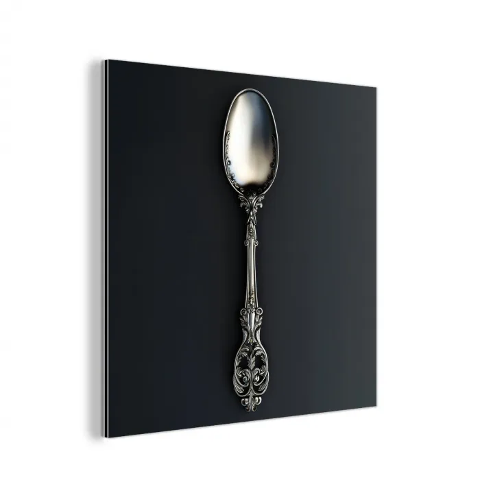 Lepel - Zilver - Metaal aluminium wit klein -3d