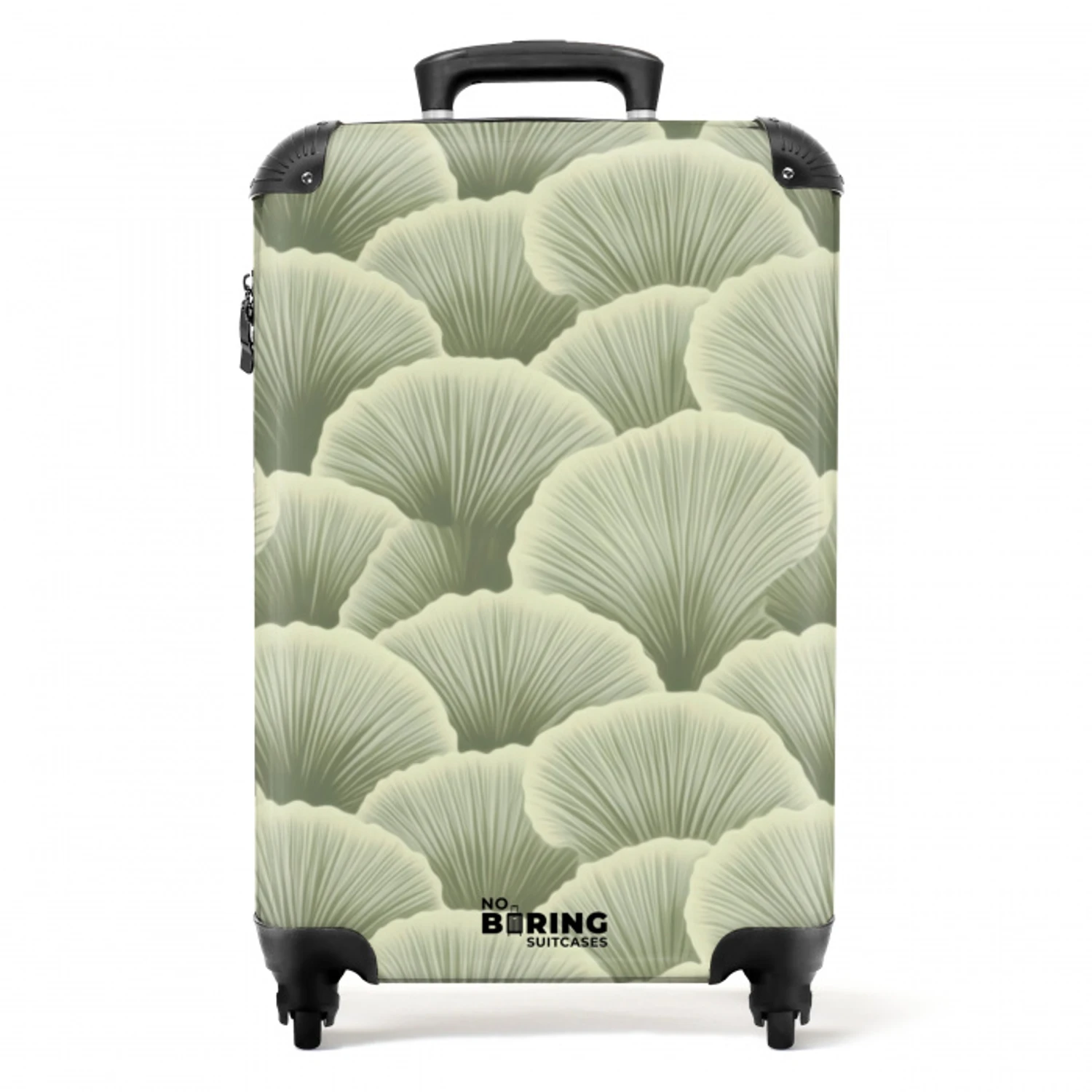 Waaier - Blad - Groen NBS - Handbagage koffer - Volwassenen Unisex middel -productfoto_recht