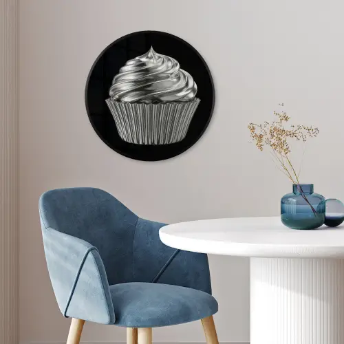 Cupcake - Luxueus - Zilver Fotolijst rond zonder passe partout klein -sfeer2