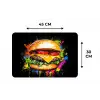 Hamburger - Graffiti - Verf - Kleurrijk - Eten - Abstract Placemat vinyl groot -specs