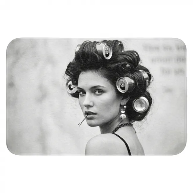 WC Mat - Edgy - Vrouw - Zwart - Wit