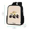 Gele monstertruck op een beige achtergrond Rugzak - Zwart middel -productfoto_formaten