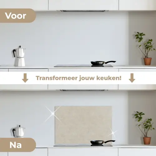 Steen - Beton - Patronen keuken achterwand spatscherm klein 900 -voor_na_NL