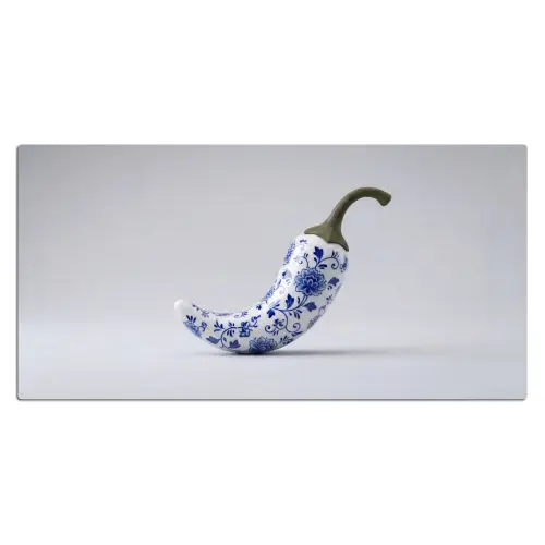 Chilipeper - Keramiek - Blauw Muismat XXL klein -3d_leeg
