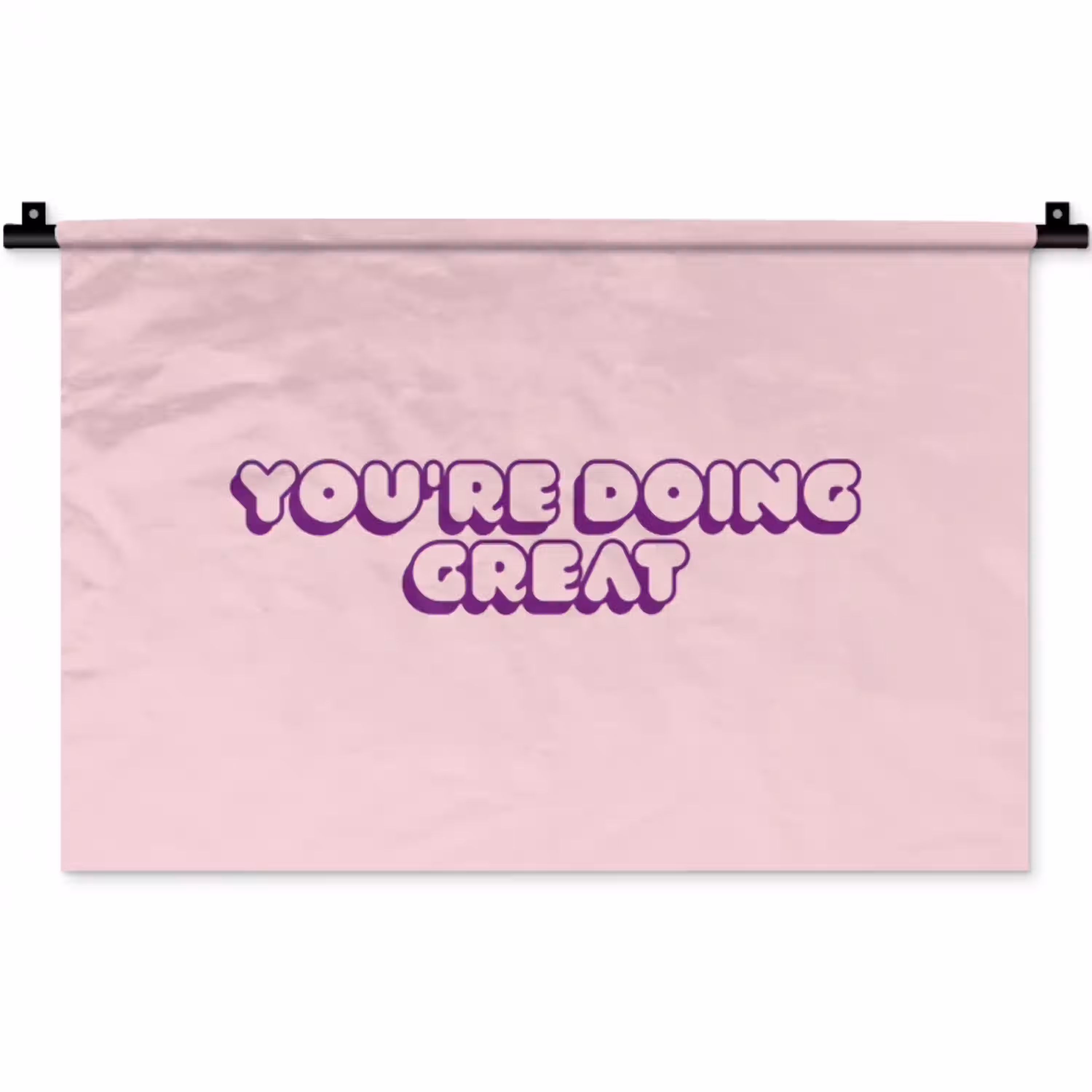 You're doing great - roze - 3D Wandkleed katoen klein -zz3d