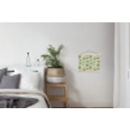 Waaier - Blad - Groen textielposter latten blank klein 122 -woonkamer