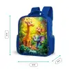 Giraf, olifant en aapje in het bos Kinderrugzak - Blauw middel -productfoto_formaten