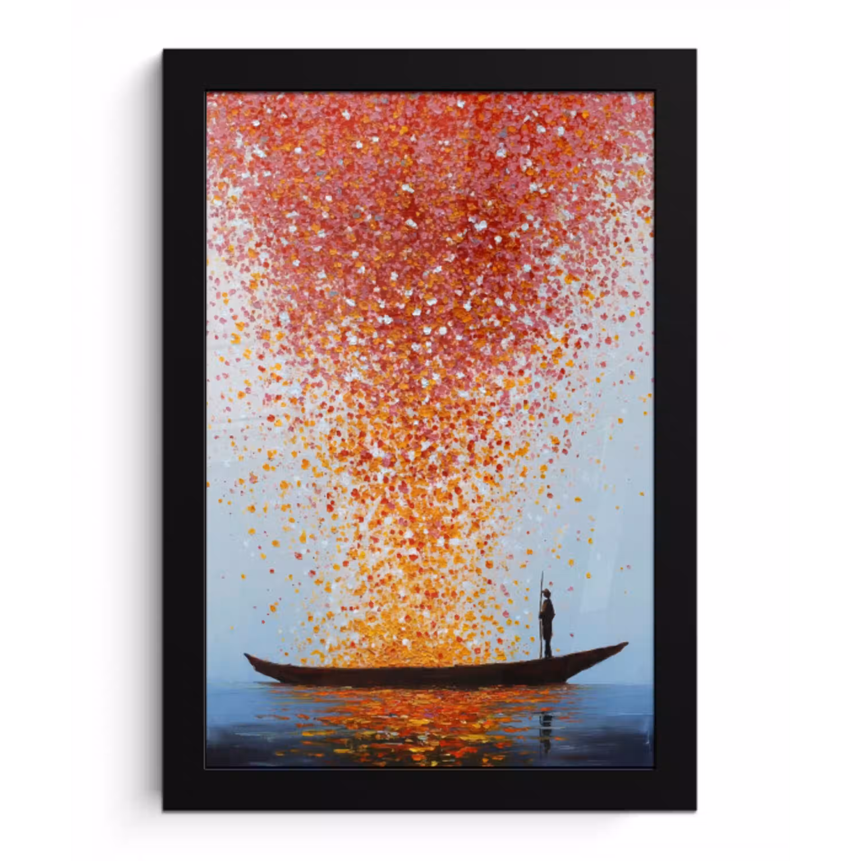 Wolk - Confetti - Boot - Wateroppervlakte fotolijst zwart zonder passe partout klein -3d