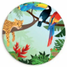 Jungle dieren - Toekan - Jongens - Meiden - Luipaard Wandcirkel kunststof plaat 5mm dik klein -3d