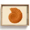 Schelp - Oranje - Ribbels Dienblad Rechthoek middel -z3d_shopping