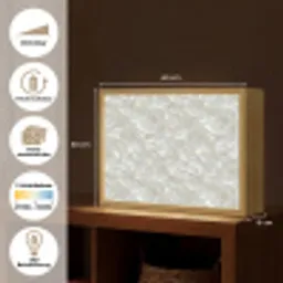 Parelmoerglans - Wit - Schelp Light Box met batterij (Wandlamp) middel 907 -USP_websiteoverzichtDE