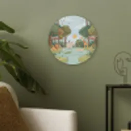Jungle - Oase - Dieren - Kleurrijk Akoestische PET Vilt - Rond klein -sfeer2