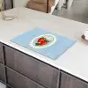 Aardbeien - Lijst - Rood - Geruit Inductie beschermer vinyl 3mm klein -sfeer8