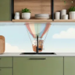 Luchtballon - Beren - Pastel keuken achterwand 2 middel -sfeer3