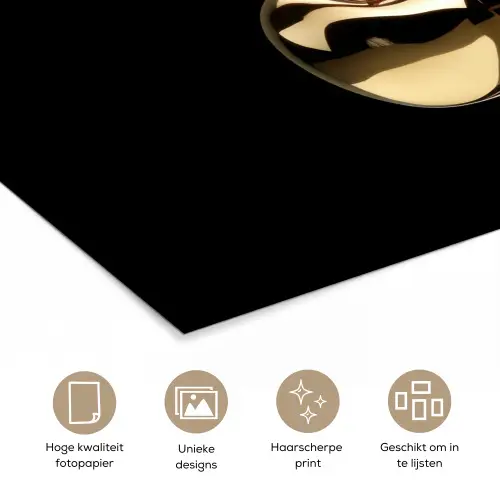 Kersen - Zwart - Goud - Chrome poster papier klein -closeup_NL