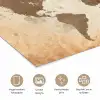 Wereldkaart - Beige - Bruin poster papier klein -closeup_NL
