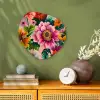 Bloemen - Kleurrijk - Roze Wandcirkel Organisch Forex 3mm klein -sfeer2