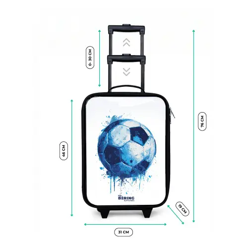 Voetbal - Inktspatten - Blauw - Bal Kinderkoffer - Zwart klein -productfoto_formaten