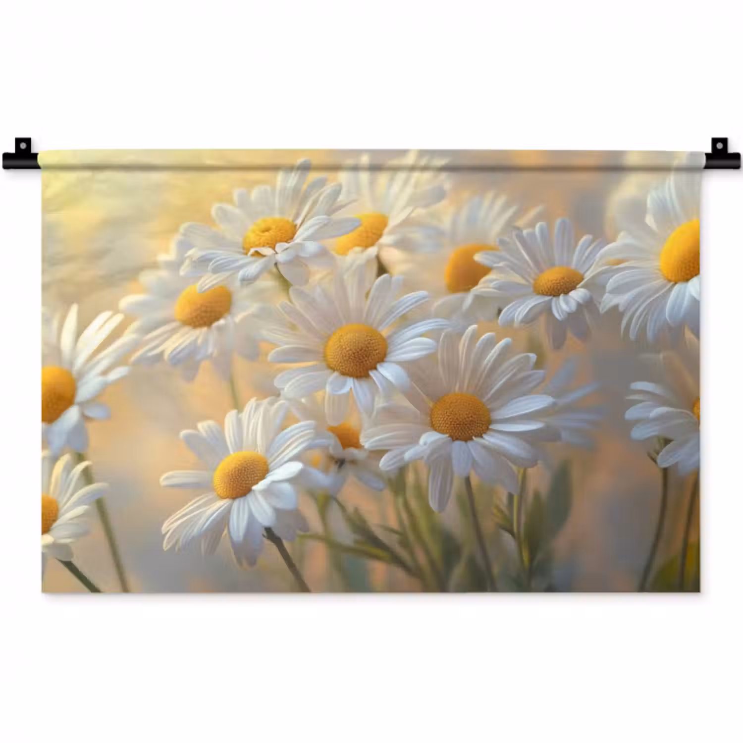 Wandteppich - Gänseblümchen - Weiß - Sonnenlicht