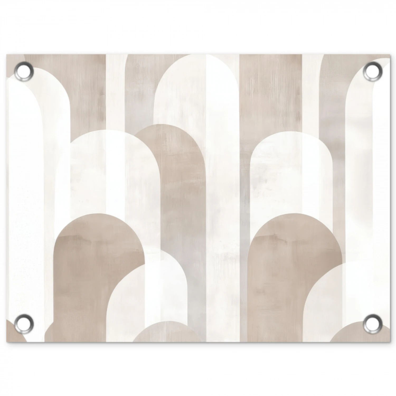 Abstracte bogen - Modern - Beige tuinposter los doek klein -3d