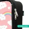 Roze met regenboog patroon Kinderkoffer - Zwart klein -rits_NL