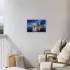 Skyline Toronto - Modern - Stadslicht - Blauw Tuinposter op houten frame 2 cm dik klein -sfeer1