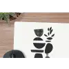 Japandi - Zwart - Abstract muismat rubber klein -closeup
