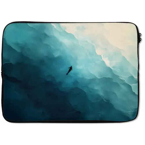 Zee - Silhouet - Abstract - Blauw laptophoes neopreen klein -zkaufland3dotto